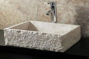 Traverten Dalgalı Patlatma Lavabo & Evye